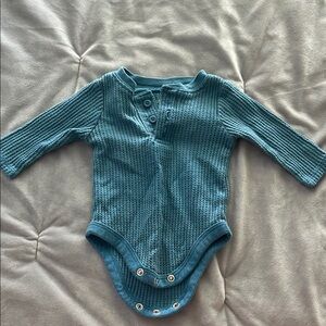 Garanimals Blue Ribbed Bodysuit with Long Sleeves